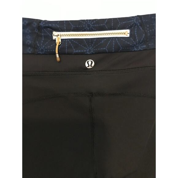 Lululemon Run Inspire Crop II Sashiko Black Fa14 Quilt 23 Leggings - Size 6 - Picture 4 of 11